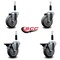 Service Caster 4'' Thermoplastic Rubber Wheel Swivel 7/8'' Expanding Stem Caster Set 2 Brakes, 4PK SCC-EX20S414-TPRB-2-PLB-2-78 - alternate 5